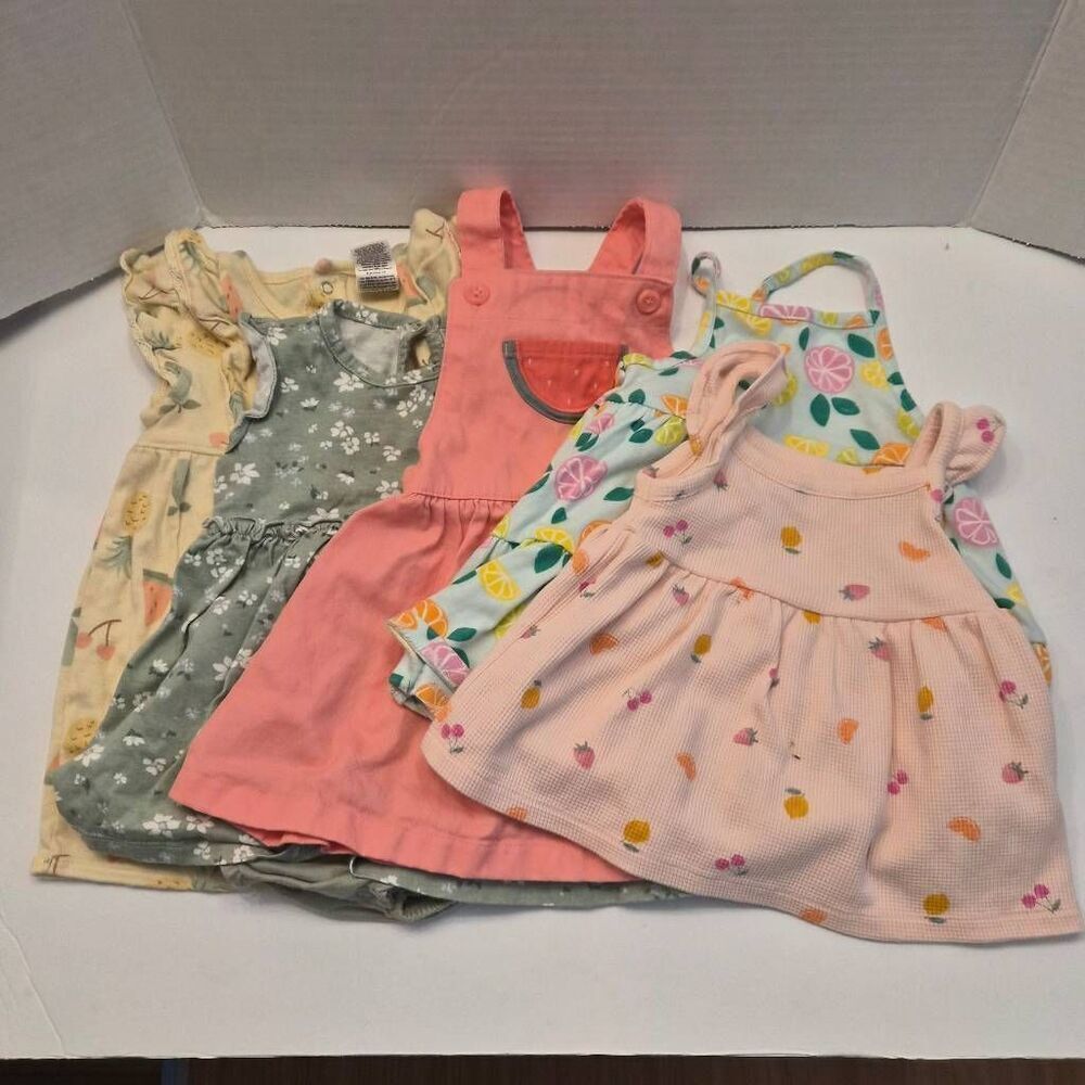 6 Fruit & Flower Summer Dresses Girls12 Months Carter's, Cat & Jack,  Gerbers